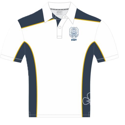 White and Blue Staff Polo