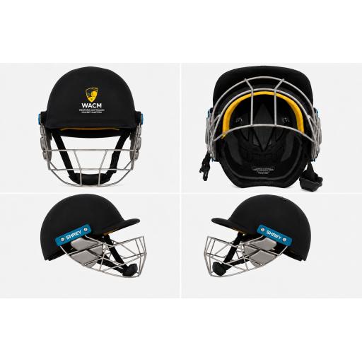 WACM Wicket Keeping Helmet *Black - Shrey Masterclass Air 2.0 Stainless Steel Grill